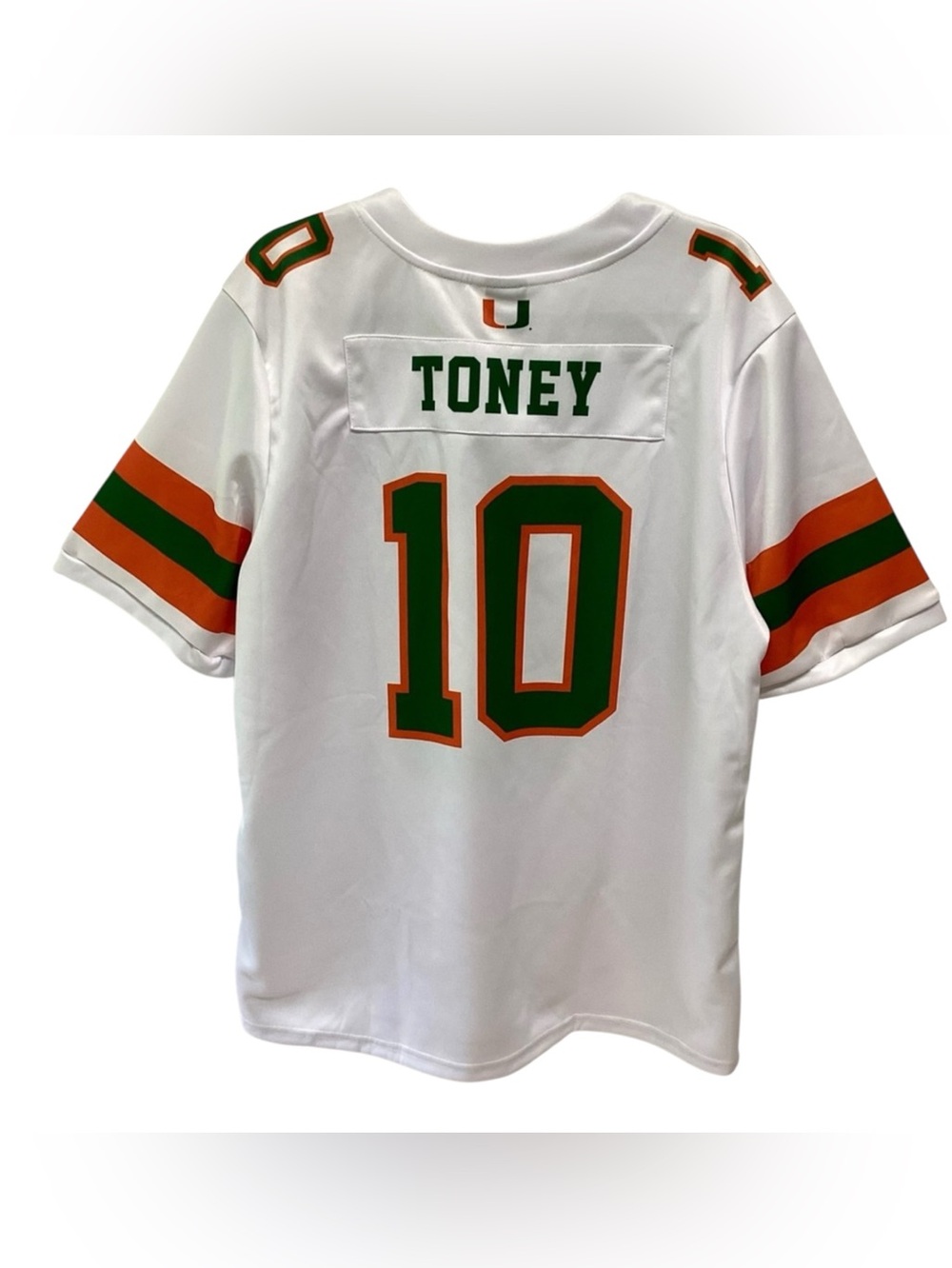 Athletes Thread Miami Hurricanes Toney 10 Football Jersey White Mens 2XL New